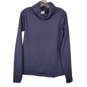 Nike Pro Women's Stretch Dri-Fit Activewear Training Sweatshirt Purple SZ Large